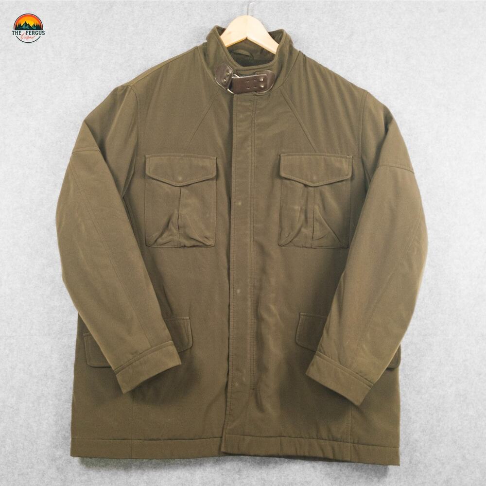 Limon Company Driving Jacket Brown Long Sleeve Chore Leather Collar Men's Size M